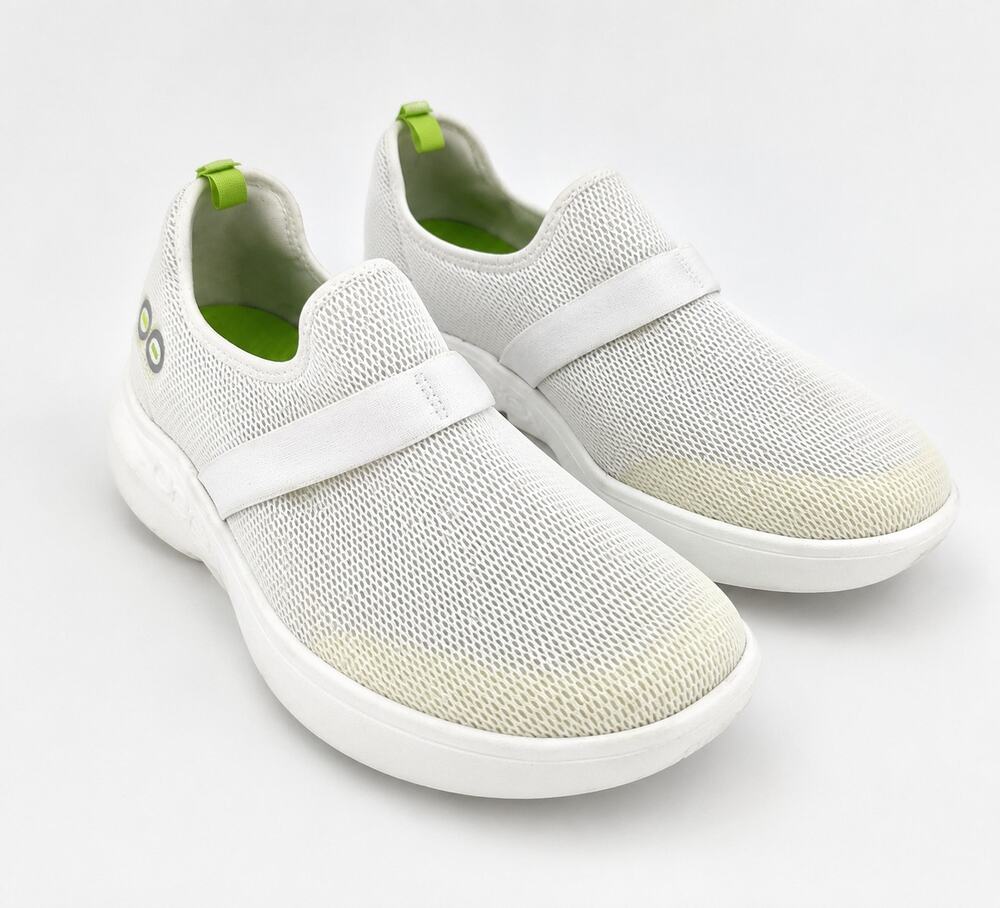 OOFOS OOMG Low Mesh Recovery Shoes White Womens 9.5 Comfort Walking Sneaker - Picture 1 of 11